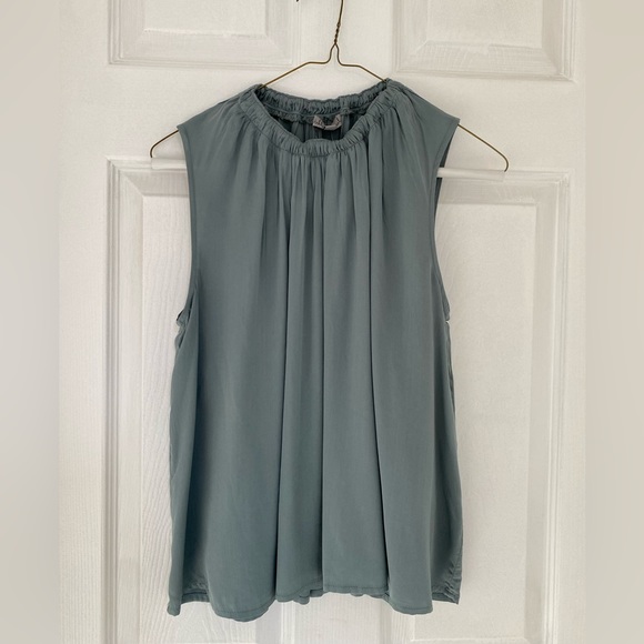 NWT Wishlist Rouched Neck Sleeveless Top (mint green/teal blue) - Picture 1 of 3